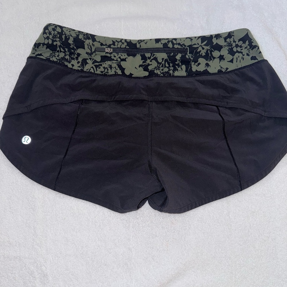 lululemon athletica Black and Green Women's Athletic Shorts
